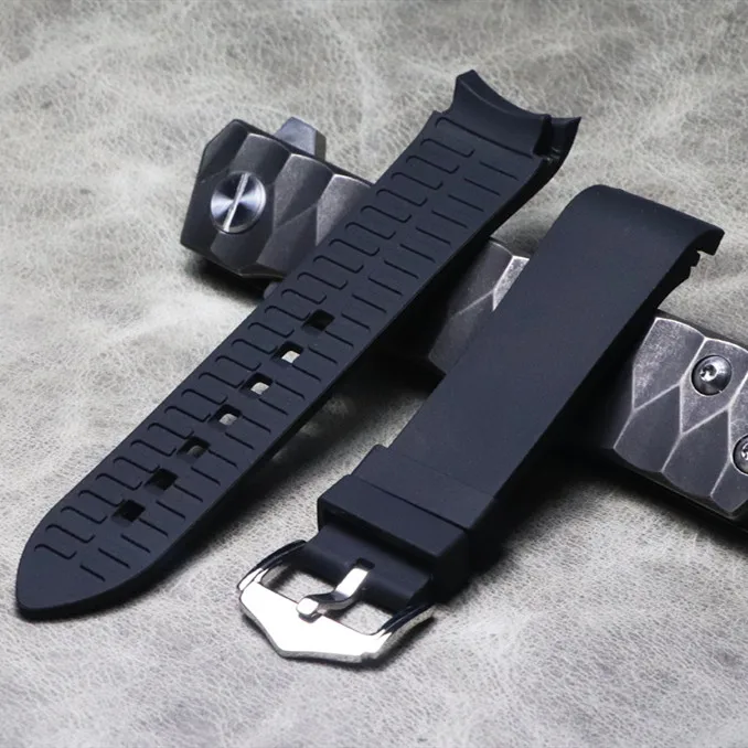Black Силиконовый ремешок для часов 18 мм 20 мм 22 мм ремешок для часов Omega Citizen Tissot часы черный белый резиновый браслет для мужчин и женщин Ремни Пряжка - Цвет ремешка: Black