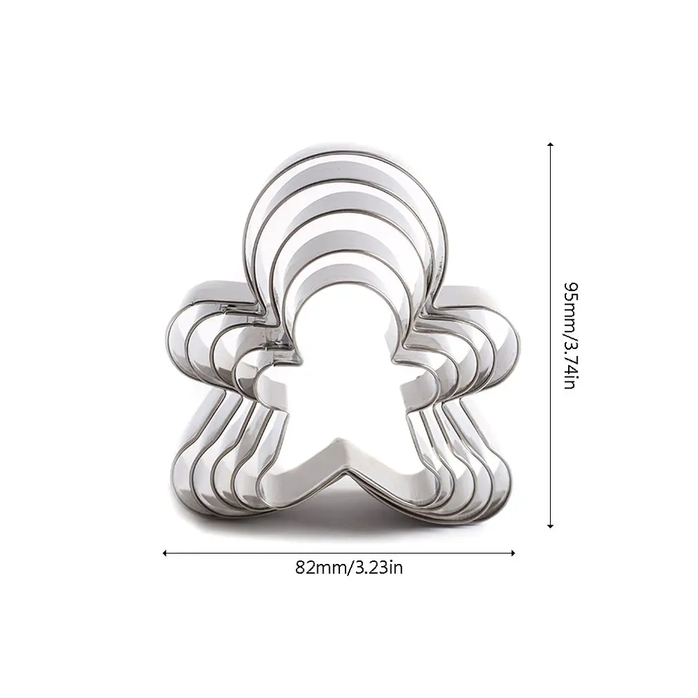 

5pcs Baking Stainless Steel Cake Mould Ice Handmade Biscuit Mould gingerbread Man Biscuit Cutter