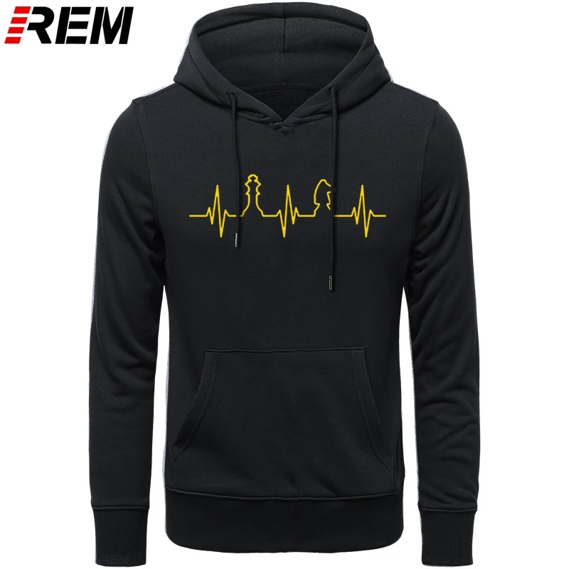 Худи REM Heartbeat of Chess Man с длинным рукавом для мужчин классная любовь игра в шахматы