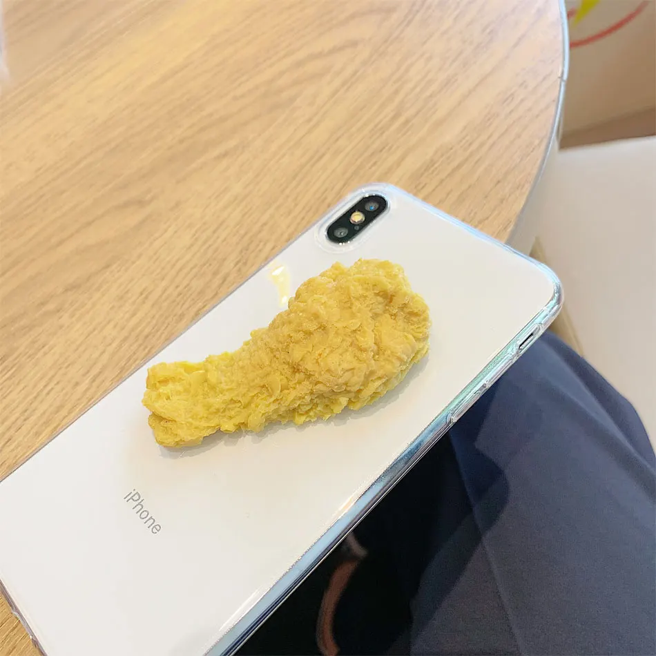 3D имитация забавной вкусной еды курица чехол для телефона s Чехол для iPhone 7 11 Pro 6S 7 8 Прозрачный чехол для телефона X XR XS Max