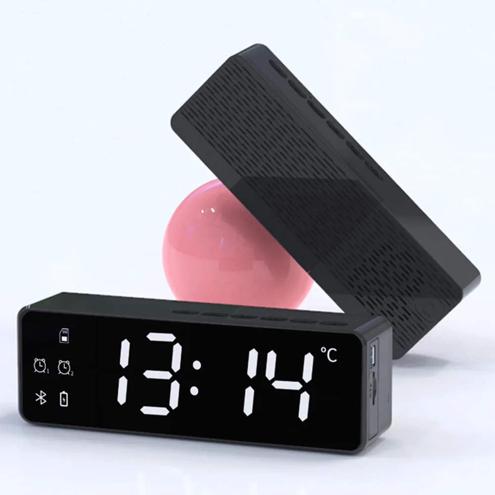 Беспроводной зеркальный тип большой экран мини USB зарядка цифровой Будильник FM
