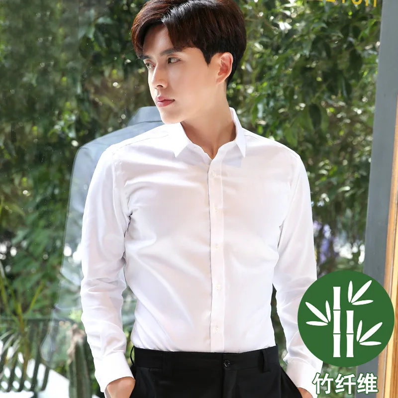 

2020 autumn long sleeve business commuting dress work dress white shirt man