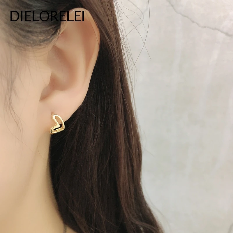 

DIELORELEI 925 Sterling Silver Style Jewelry Temperament Prevent Allergy Simple Light Luxury Hoop Earrings For Women Girls