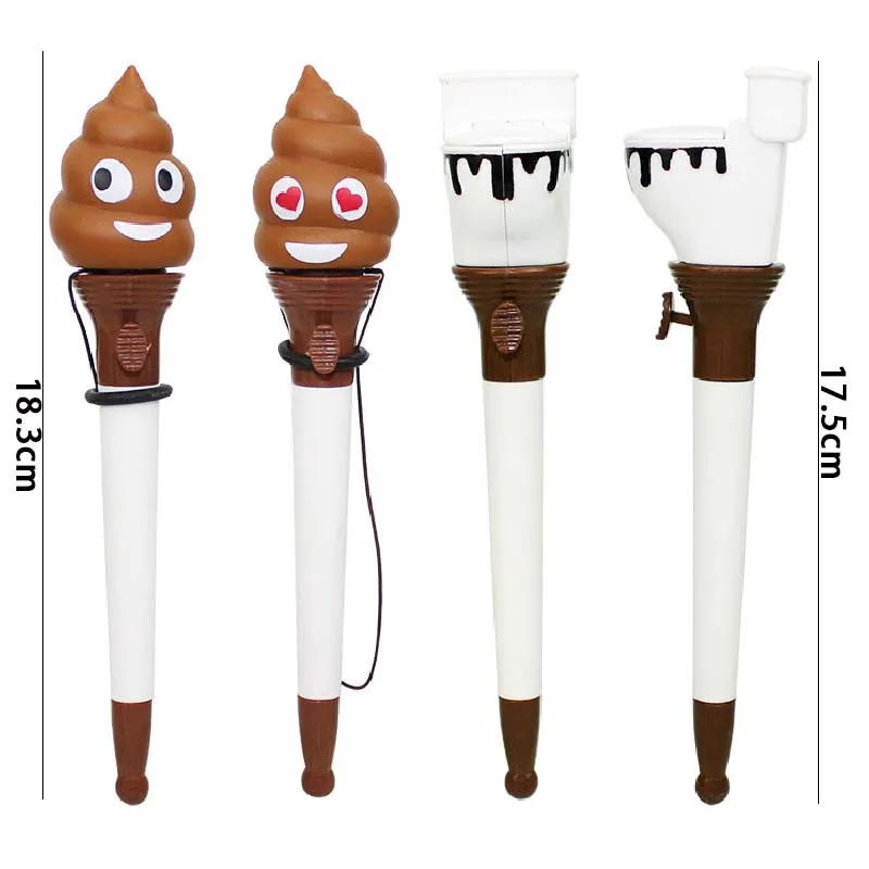 New Funny Toilet Poop Ballpoint Pen Bounce Pens To Joke Fun Poo Decompression Pens Kids Novelty Gifts Korean Stationery images - 6