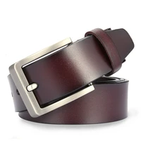 peikong brand genuine mens leather fashion belt alloy material pin buckle business retro mens jeans wild high quality belts