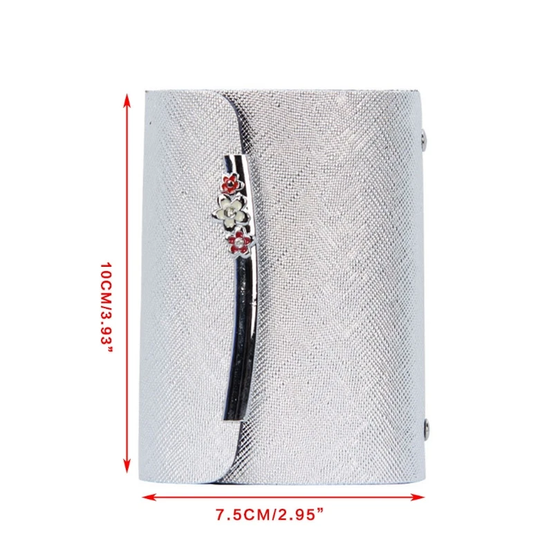 

J60D Small Faux Leather Credit Card Holder with 26 Plastic Slots Solid Mini Purse