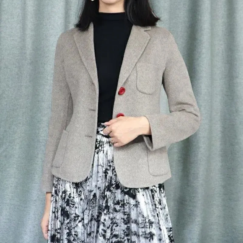 

Women Woolen Blazer Jacket New Arrivals Autumn Office Clothes Short Coat for Women