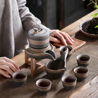 gilded stone automatic tea set lazy tea maker semi automatic anti scalding ceramic kung fu tea set gift set