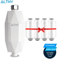 ALTHY Bathroom Vitamin Shower Filter Water Purifier Lemon Scent- Bath Water Softener Filter Chlorine Help Dry Skin Hair Loss