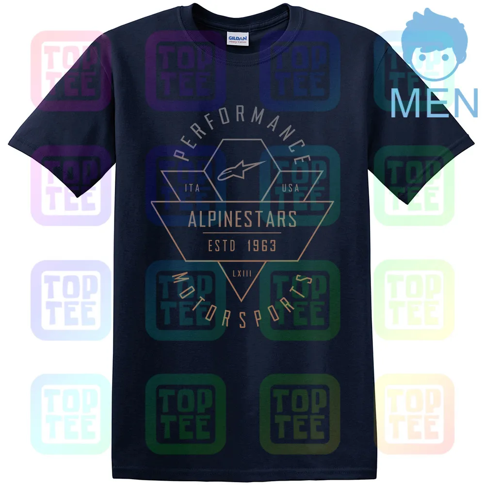 MEN-NAVY Альпийская звезда шеврон короткий рукав футболки с округлым вырезом мотоцикл мужские футболки - Цвет: MEN-NAVY