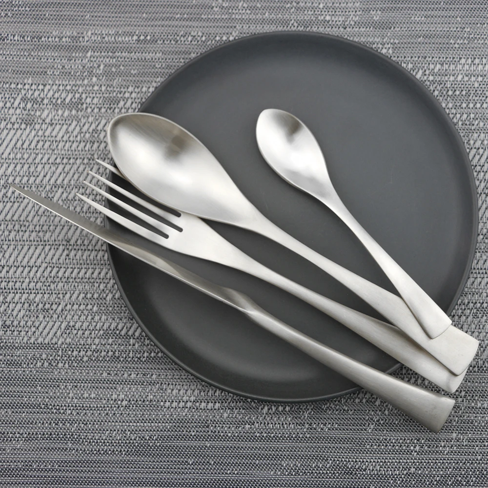 Набор столовых приборов из 6 предметов Роскошный Матовый Серебристый нож для