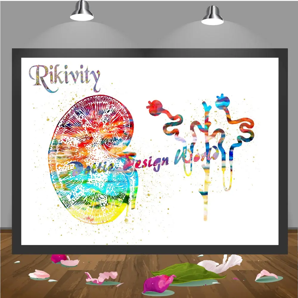 Картина на холсте Rikivity Human анатомический плакат медицинская живопись почки Nephron