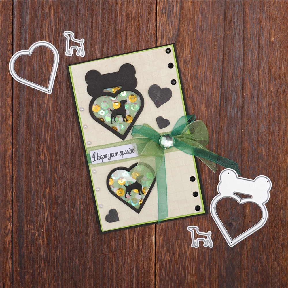 YaMinSanNiO штампы для поздравительных открыток с изображением животных сердечек