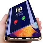 Умный зеркальный флип-чехол для телефона Xiaomi Redmi Note 9 9S 8T 8 7 6 Pro K20 K30, чехол-подставка из искусственной кожи для Redmi 8 8A, чехол