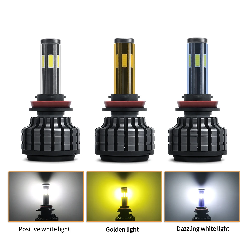 

2 шт., сменсветодиодный ные фары дальнего и ближнего света для автомобиля, 8000 лм, H1, H3, H4, H7, H8, H11, 9005, 9006, ослепительный белый/желтый, три опциона...