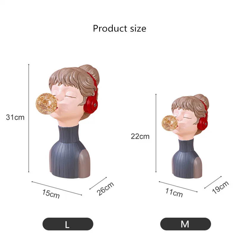 

Nordic girl art sculpture decoration resin crafts bubble girl creative wedding gift home decoration accessories modern