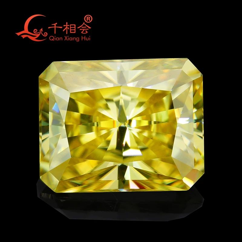 Яркий желтый прямоугольной формы лучистой резки материал сик моисаниты