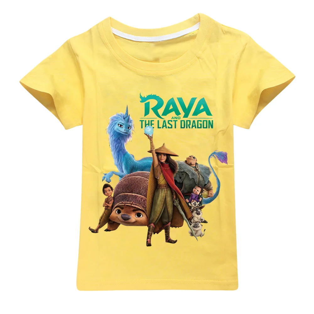Raya and the Last Dragon Summer T shirt Boys Girls tops cotton t shirt Clothes Kids Black T Shirts Boys Toddler Top tee Clothing