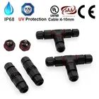 Водонепроницаемый соединитель IP68, 2-контактный 3-контактный электрический клеммный кабель, адаптер, соединитель для проводов, винтовой соединитель для светодиодных фонарей