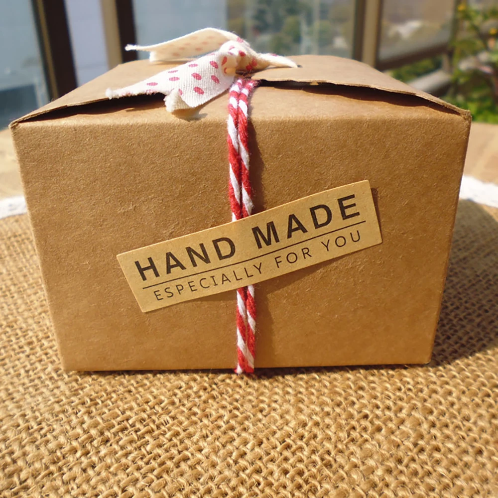

100 Pcs Vintage Handmade Especially For You Kraft Paper Stickers Scrapbook Gift Stationery Envelope Package Seal Labels Sticker