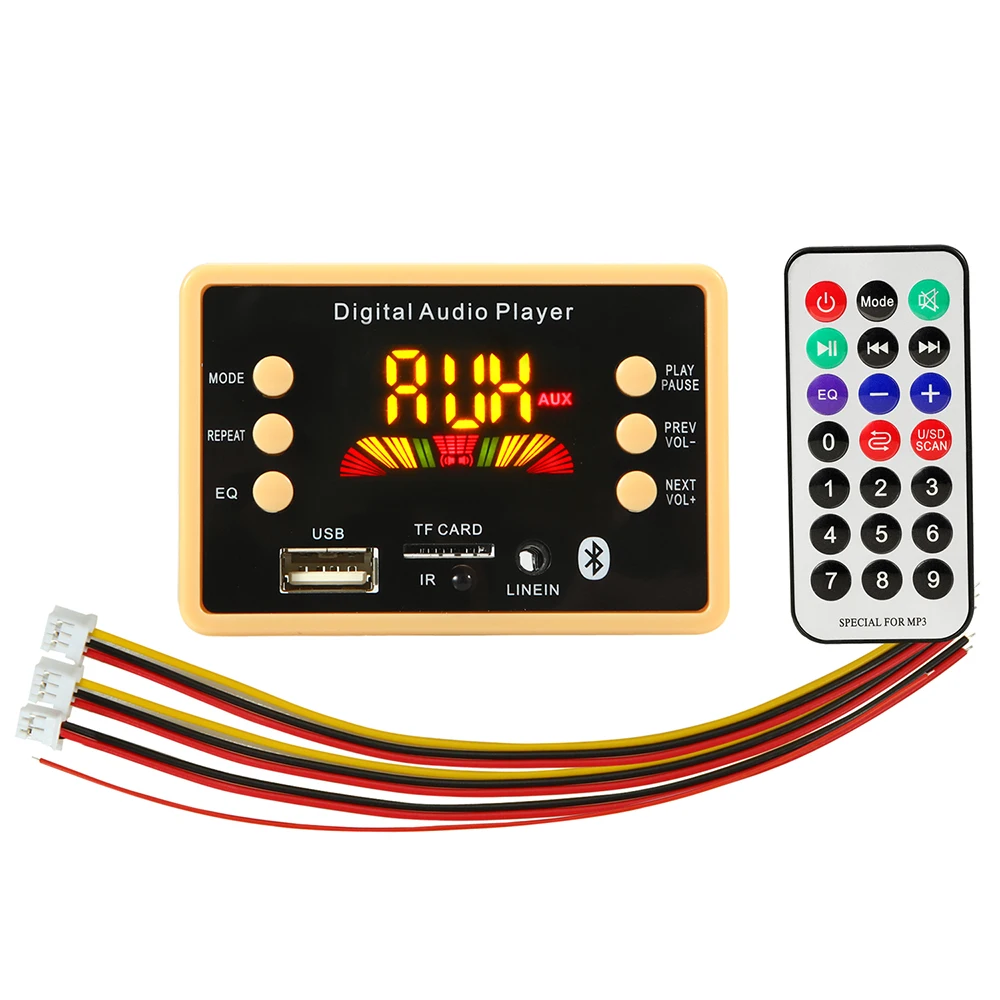 

5V 12V MP3 Decoder Decoding Board Module Bluetooth 5.0 Car USB MP3 Player WMA WAV TF Card Slot USB FM Board Module IR control