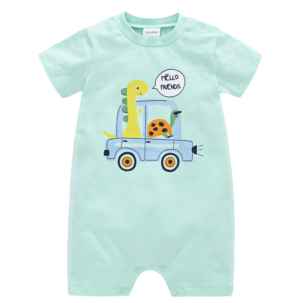 

2021 New Baby Boy Girl Romper Short Sleeve Summer 100% Cotton Body Bebe Clothes Cartoon Design Newborn Jumpsuit