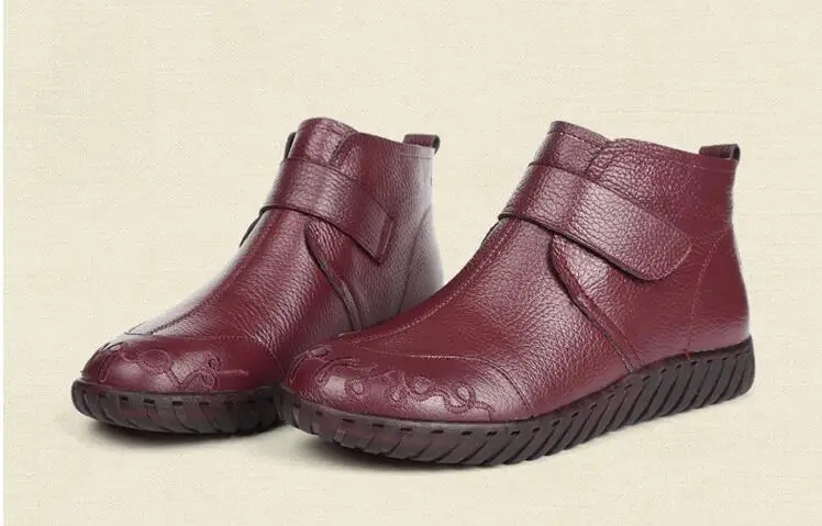 Zapatos mujer; женские зимние ботинки из натуральной кожи; женские ботильоны ручной работы на молнии в стиле ретро; сезон зима-весна; женская обувь; g934