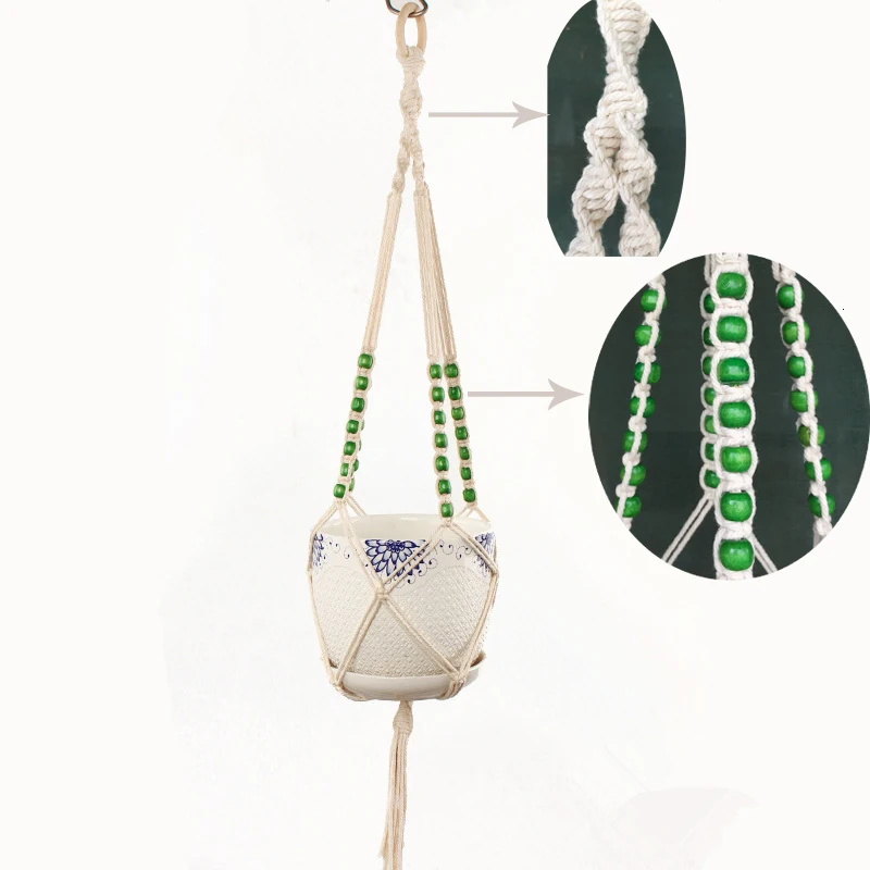 Hot sales handmade macrame plant hanger flower /pot hanger for wall decoration countyard garden