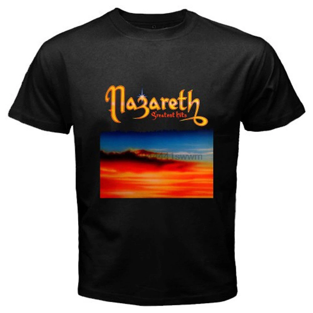 Новая мужская черная футболка с надписью NAZARETH Greatest Hits Hard Rock Band размеры от S до 3XL