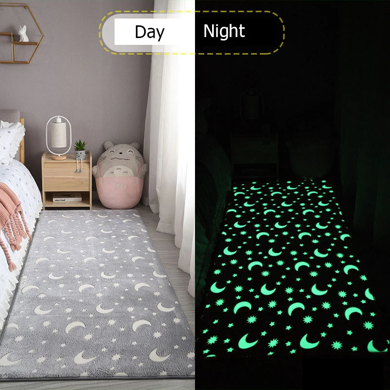 

Ultra Soft Fluffy Carpet for Living Room Luminous Shag Rug Faux Fur Non-Slip Printed Floor Carpet Bedroom Kids Baby Room Mats