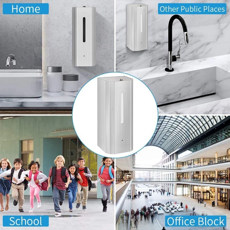 

Soap Dispenser 1000ML,Automatic Sensor Stainless Steel Touchless Wall Mount Hand Sanitizers Dispenser