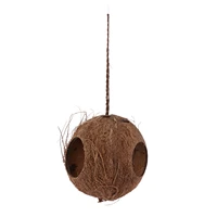 hanging coconut hide nesting house for patio cage triple holes reptile hideout