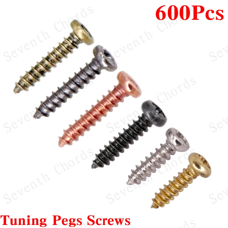 

600 Pcs Guitar Bass Tuning Pegs Keys Tuners Machine Heads Mounting Screws - 6 Colors For choose