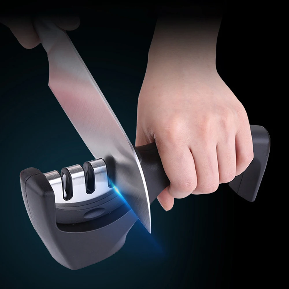 3 в 1 Профессиональный кухонный металлический нож точилка керамический точильный