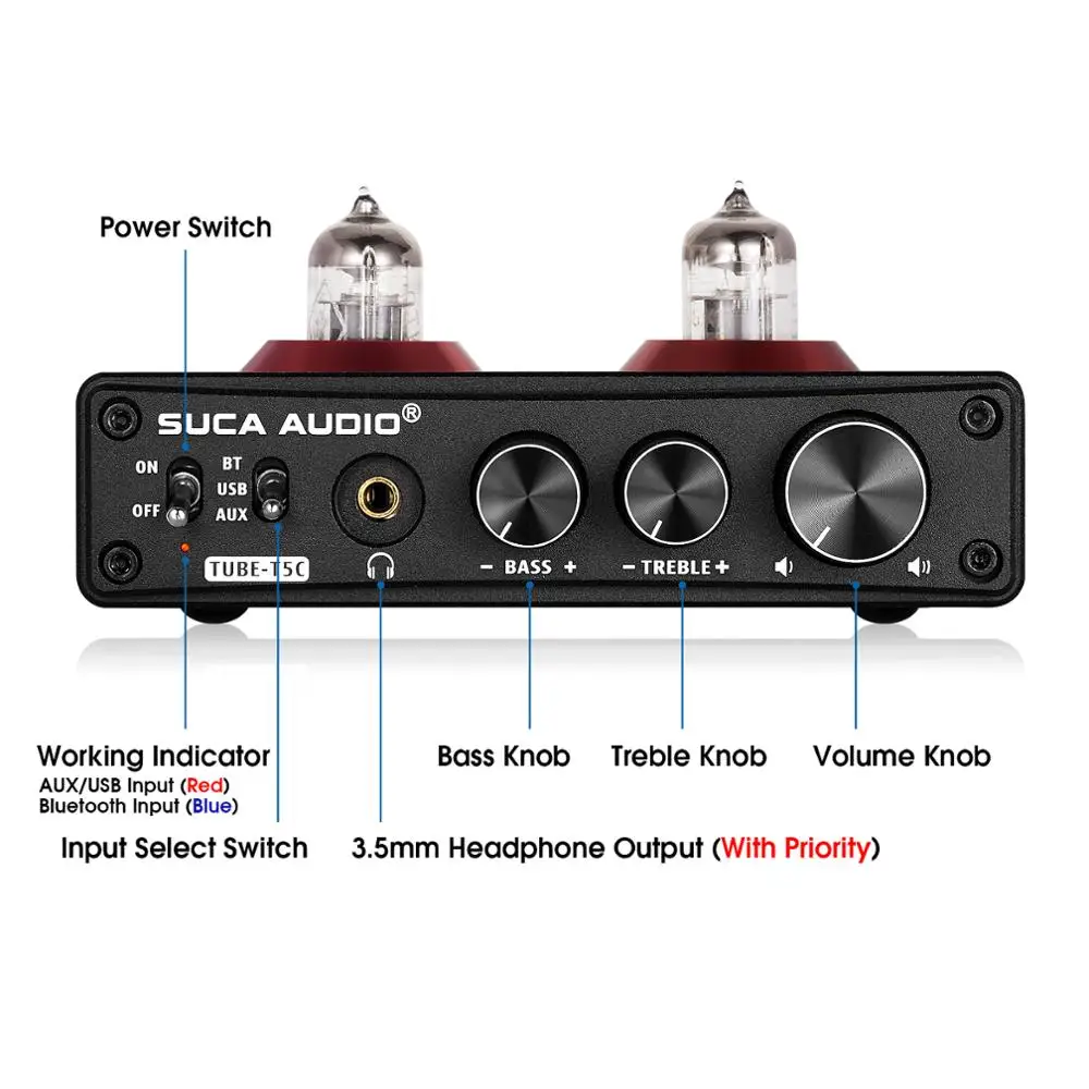Аудио Tube-T5C Douk HiFi вакуумный трубчатый предусилитель Bluetooth 5 0 ресивер USB DAC стерео