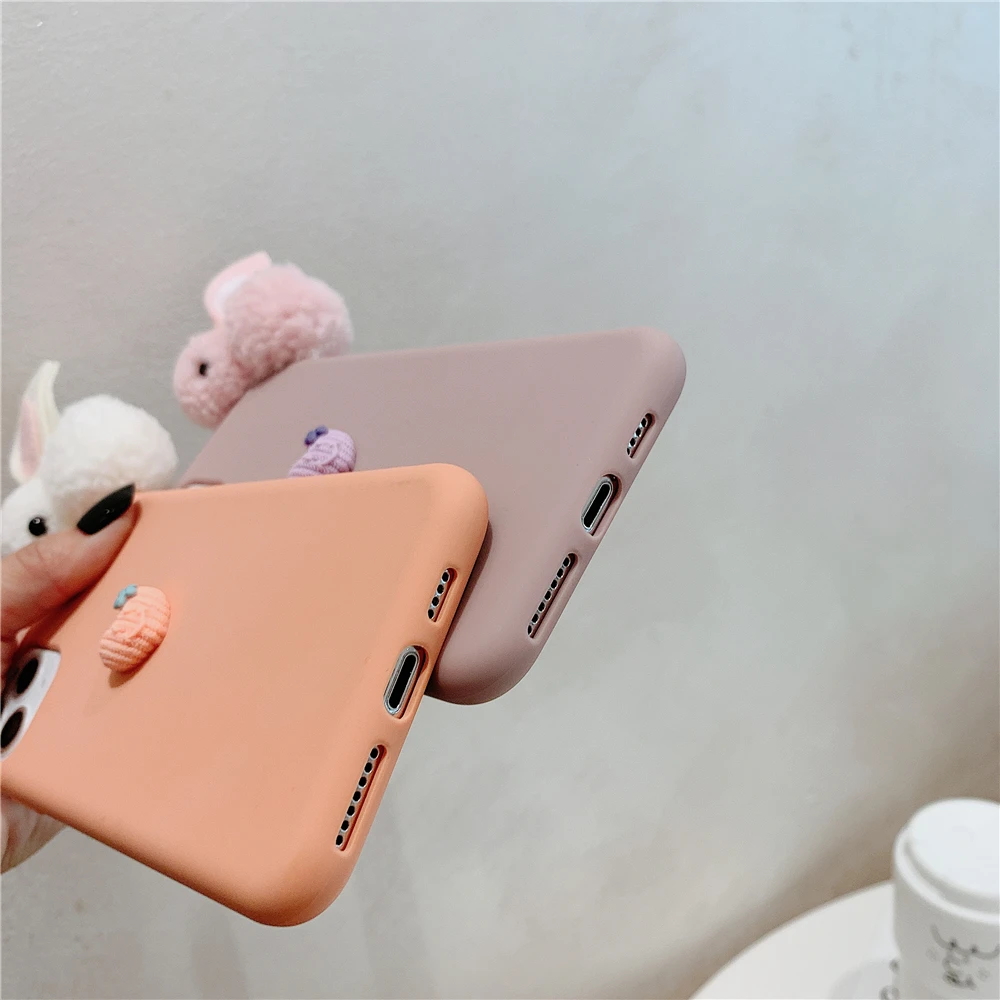 Роскошный зимний теплый 3D милый плюшевый чехол для телефона с кроликом Iphone 11 Pro Max
