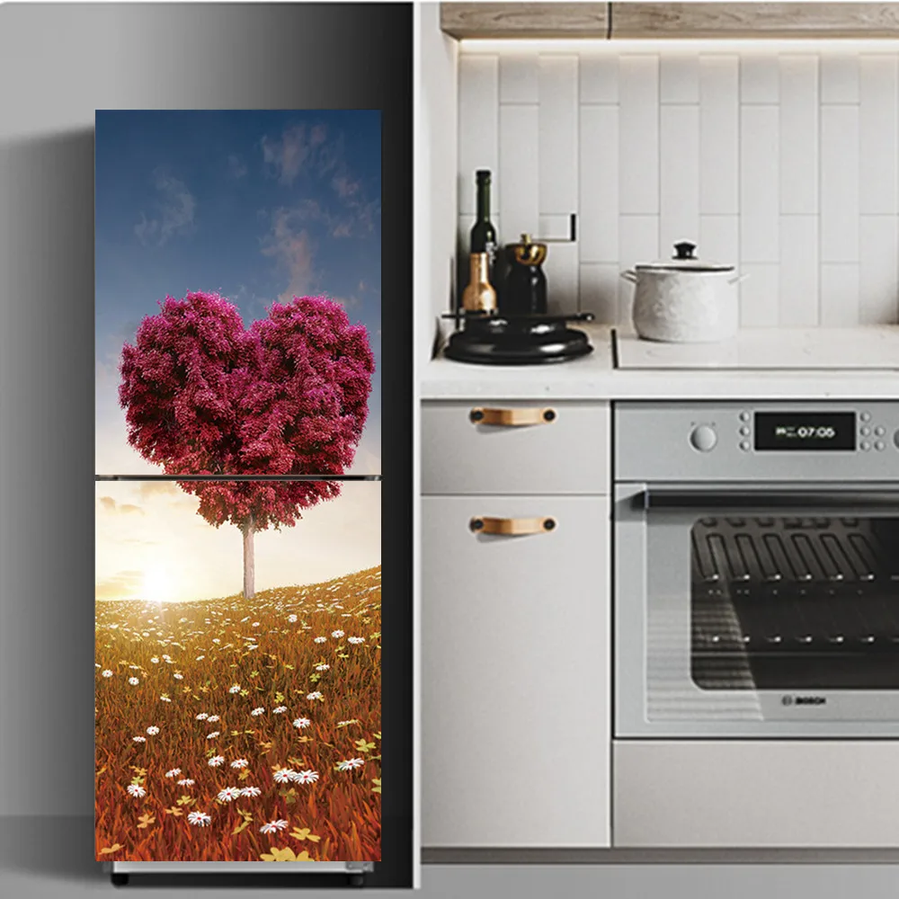 Wine Cabinet Design Poster For Fridge Waterproof Vinly Self-adhesive Refrigerator Sticker Cat Landscape Door Cover Horrible Hand | Дом и сад