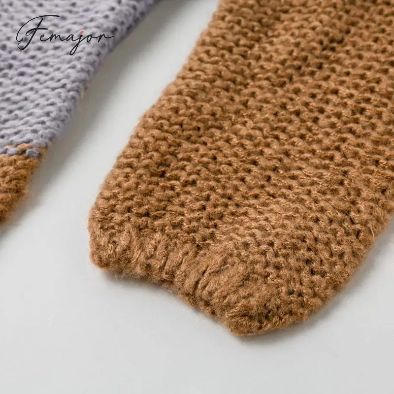 Femajor женский свитер Осень-зима 2019 круглый ворот вязаный пуловер Повседневный
