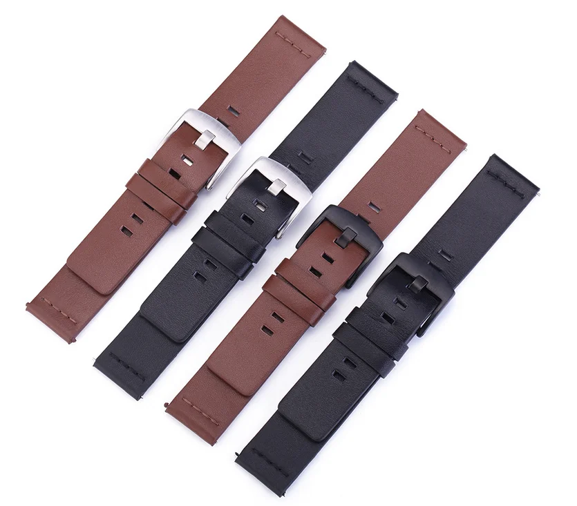 

Wholesale 10PCS/Lot Genuine Cow Leather Watch Band Watch Strap 5 Colors Available 18mm 20mm 22mm 24mm Size