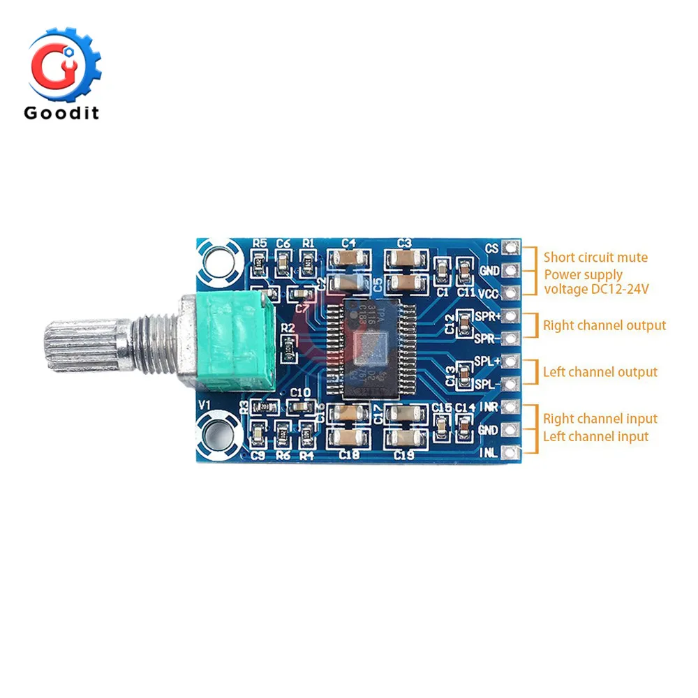 TPA3116 D2 модуль усилителя 2X50W плата цифрового стерео аудио DC 12-24V w/потенциометр с