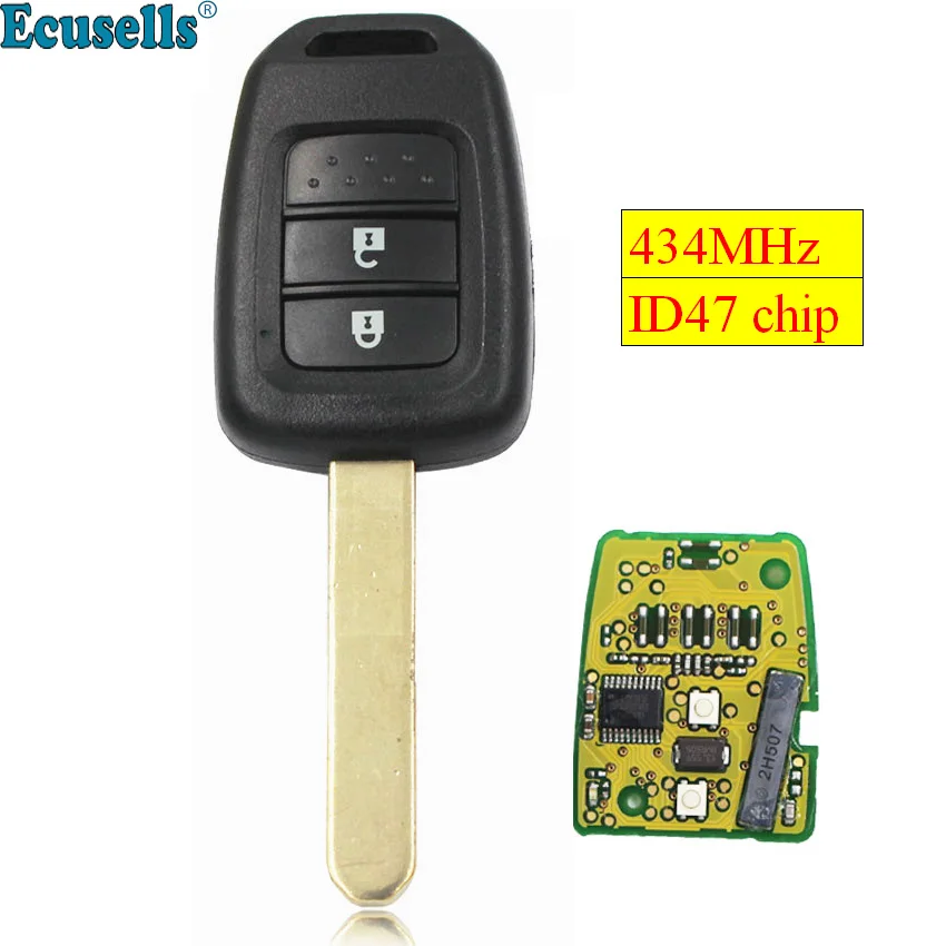 Новый 2 кнопки дистанционный ключ-брелок от машины для Honda Crider Civic City BR-V wisdom 434 МГц с