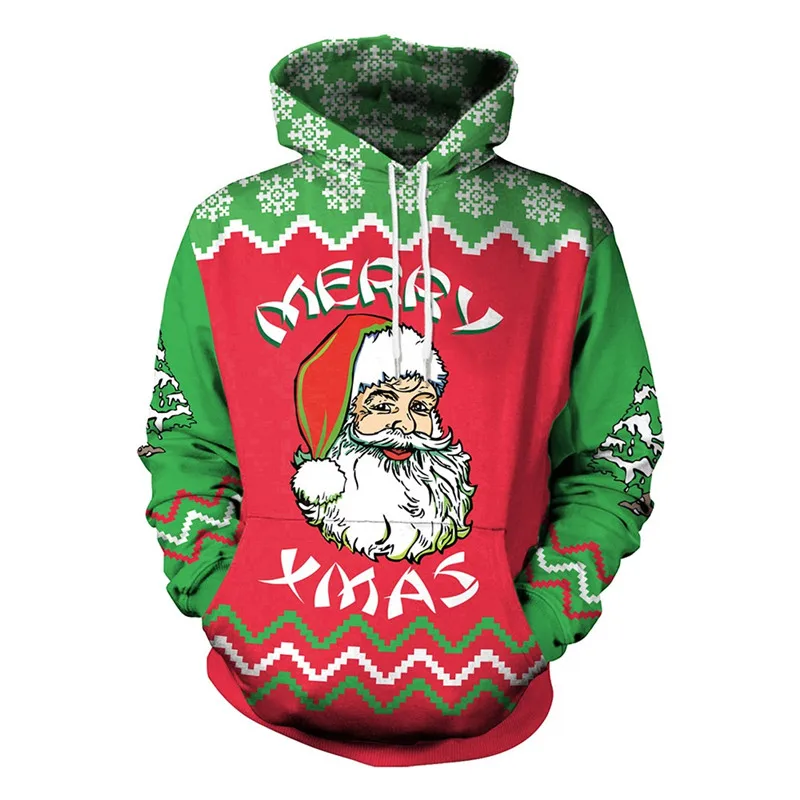 

Men Women Santa Ugly Christmas Sweater 3D Printed Autumn Winter Christmas Hoodie Sweatshirt Pullover Holiday Party Xmas Jumpers