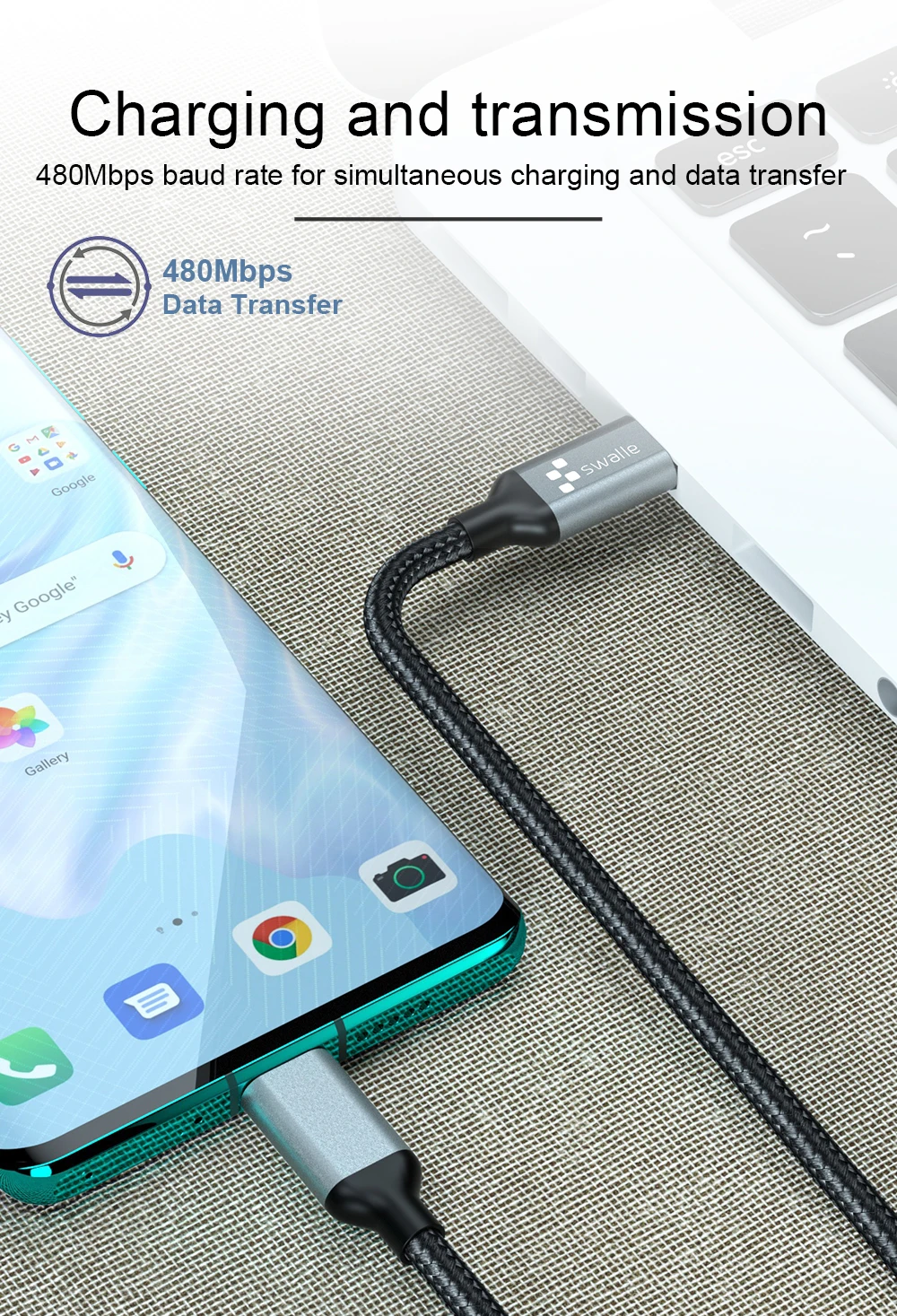 Swalle USB кабель типа C к type C 3,0 usb Дата-кабель для быстрой передачи данных зарядный шнур для телефона для Xiaomi Honor 8X9 USB C линия передачи данных Кабо usb 3,0