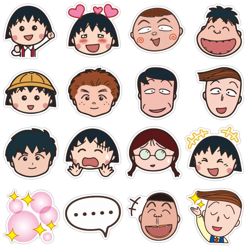 80 шт./компл. наклейки Chibi Maruko-chan в стиле японского Аниме граффити для чемодан