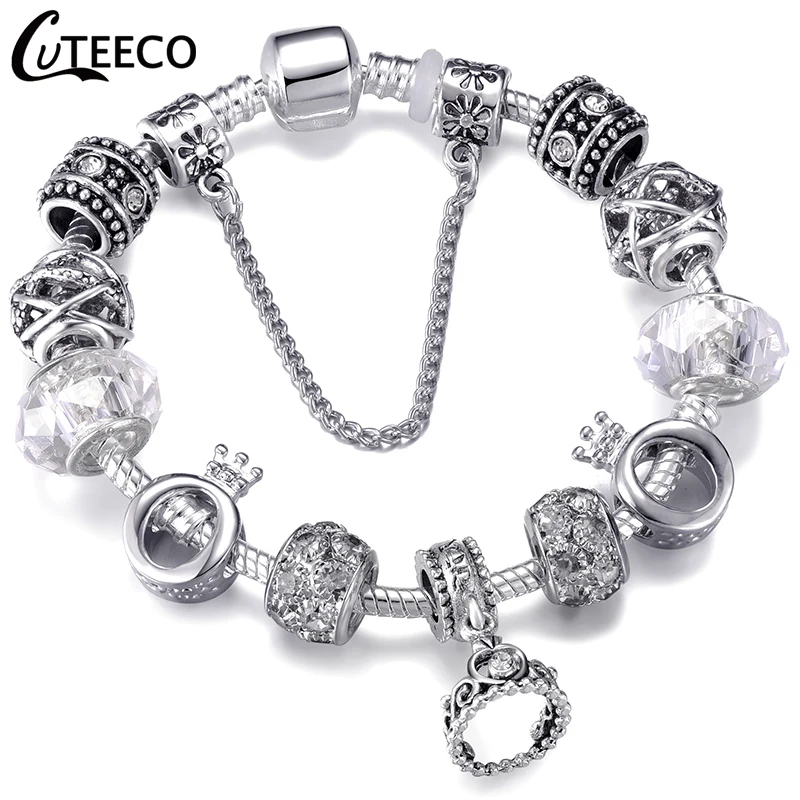 CUTEECO классический кулон в виде короны женские очаровательные браслеты