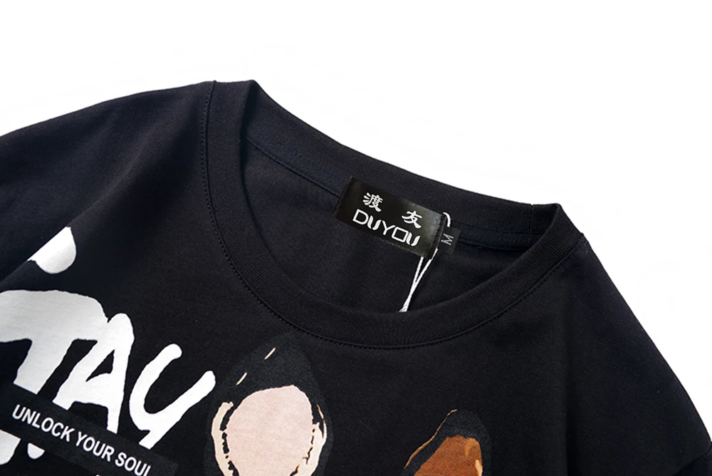 Хлопковая футболка с принтом граффити Бэмби Мужская коротким рукавом мультяшным