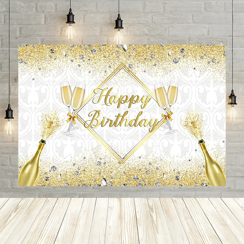 

Avezano фон для фотосъемки с днем рождения шампанское блестящий золотой Вечеринка Фотофон реквизит для фотостудии