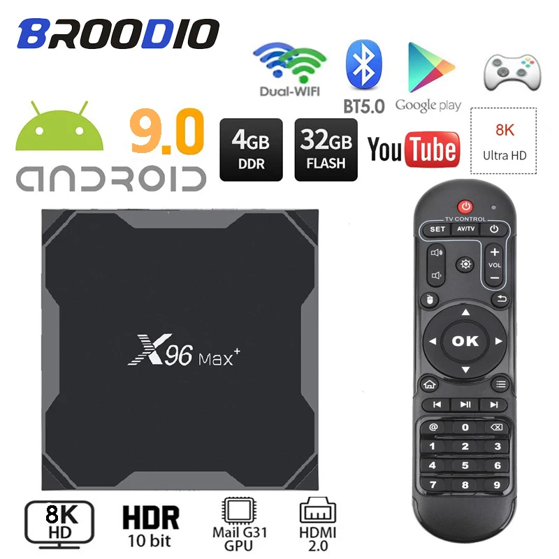 2021 TV Box Android 9 0 X96 Max plus Smart Amlogic S905X3 2 4G & 5G Wifi 4 Гб 64 ГБ 32 ip tv Youtube медиаплеер|ТВ-приставки