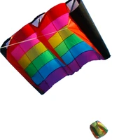 outdoor fun sports single line rainbow kite with handle and string good flying factory outlet