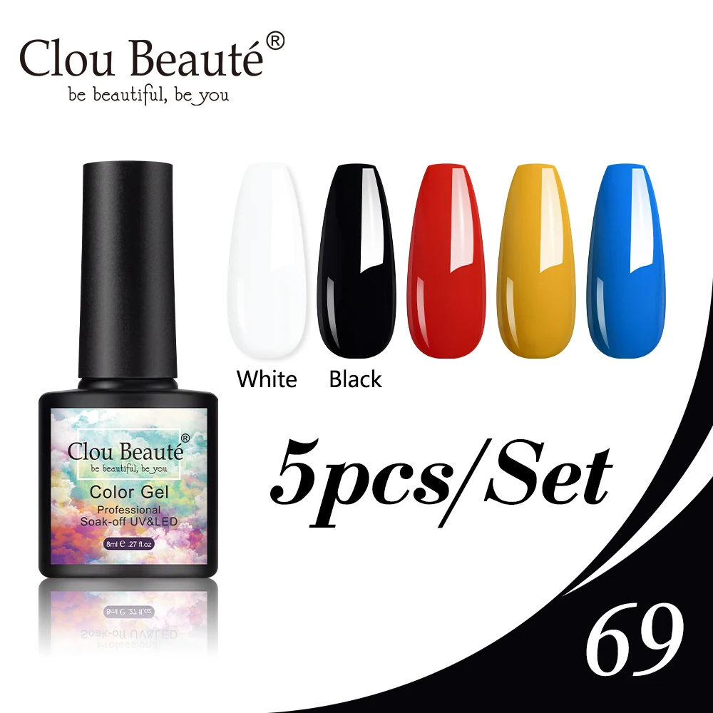 

Clou Beaute 8 мл набор гель-лаков для ногтей цвета верхнее покрытие база Vernis Полупостоянный лак отмачиваемый УФ-гель Гибридный гвоздь клей 5 шт./ко...